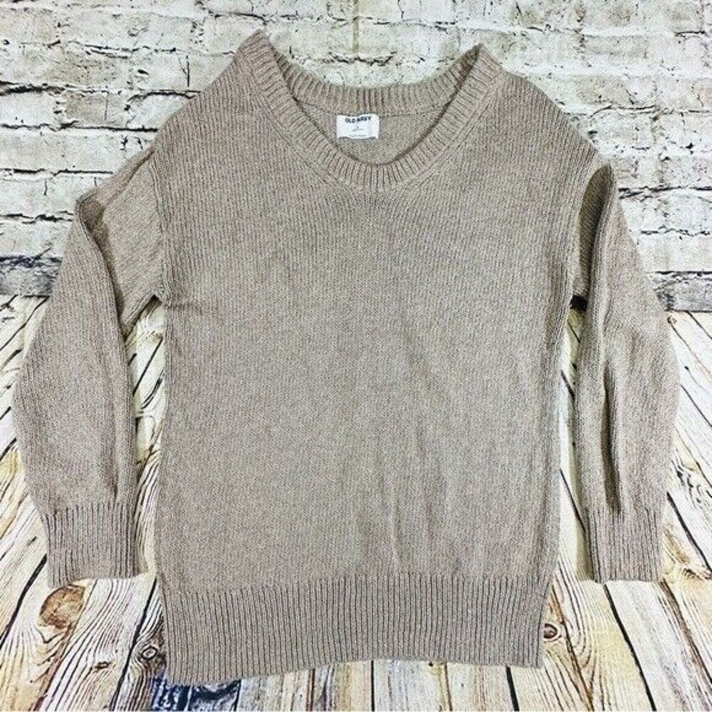 Old Navy Sweater Womens Small Beige Cable Knit Tunic Length Pullover